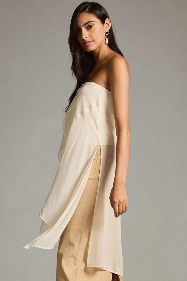 Vestido Midi Superpuesto con Tirantes Transparente de By Anthropologie #2