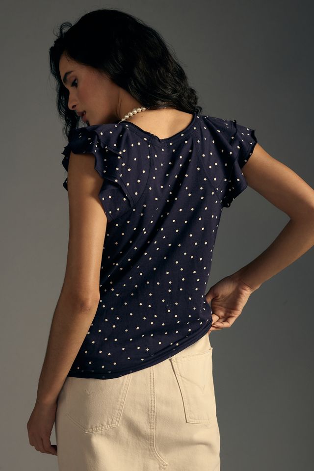 Maeve Catie Ruffle-Sleeved Tee #2