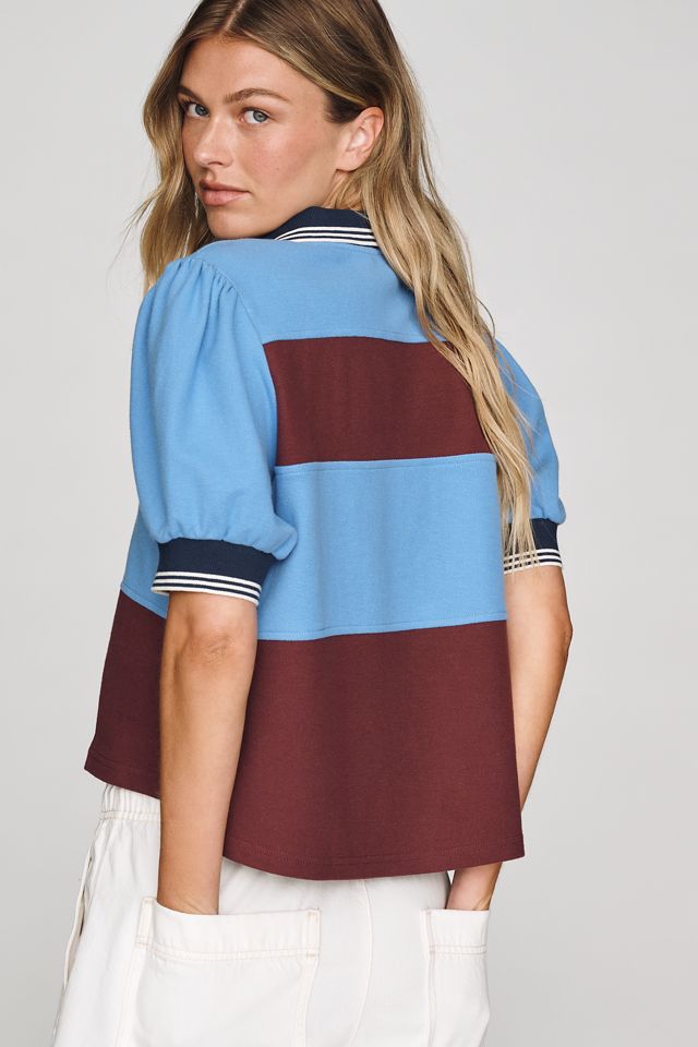 Maeve Cotton Cropped Polo Top #3