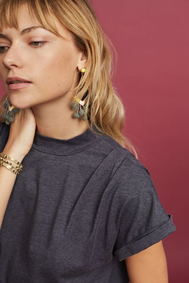 Mock Neck Cropped Tee #1
