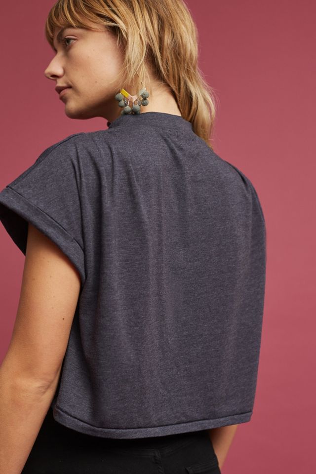 Mock Neck Cropped Tee #2