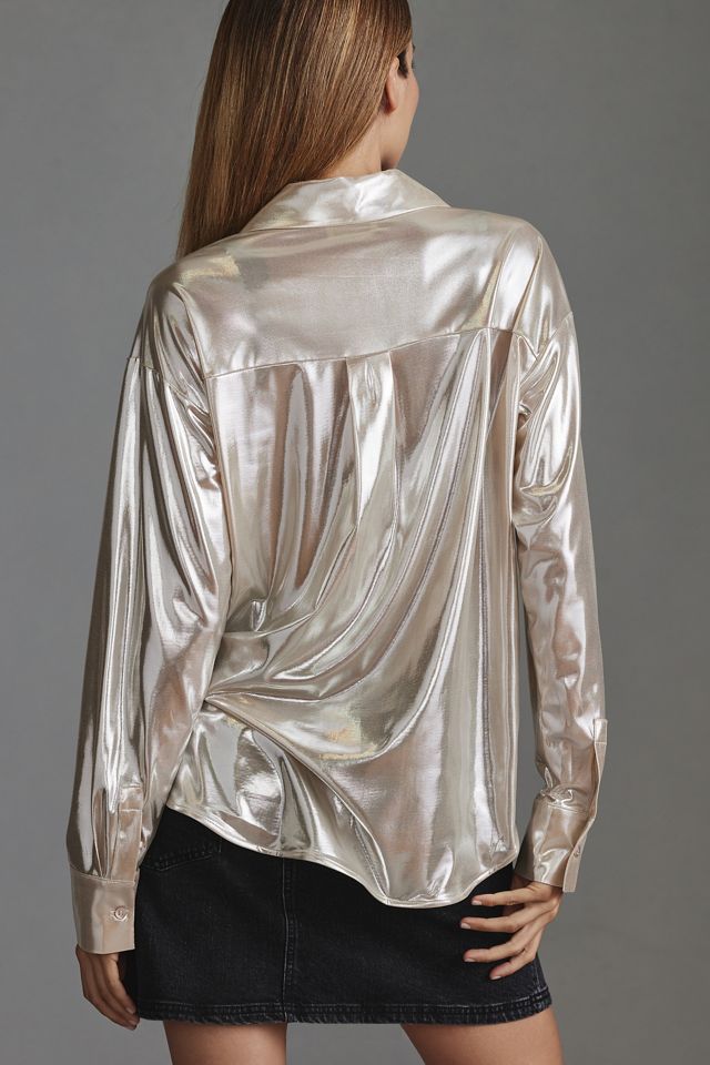The Gillian Liquid Shine Buttondown Shirt #1