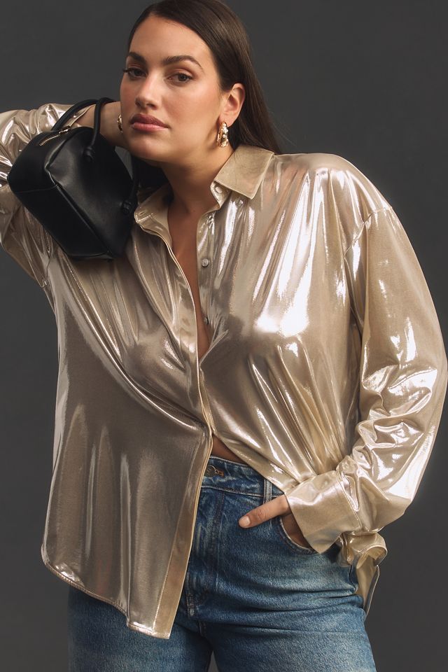 The Gillian Liquid Shine Buttondown Shirt #3