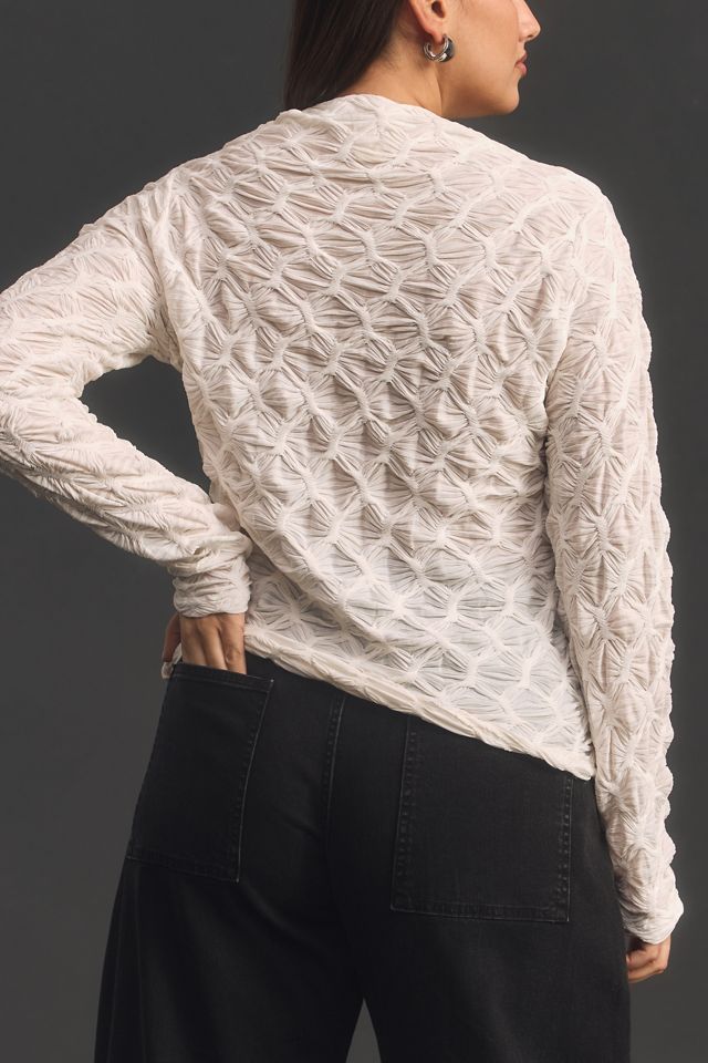 By Anthropologie Long-Sleeve Mock-Neck Textured Top #5