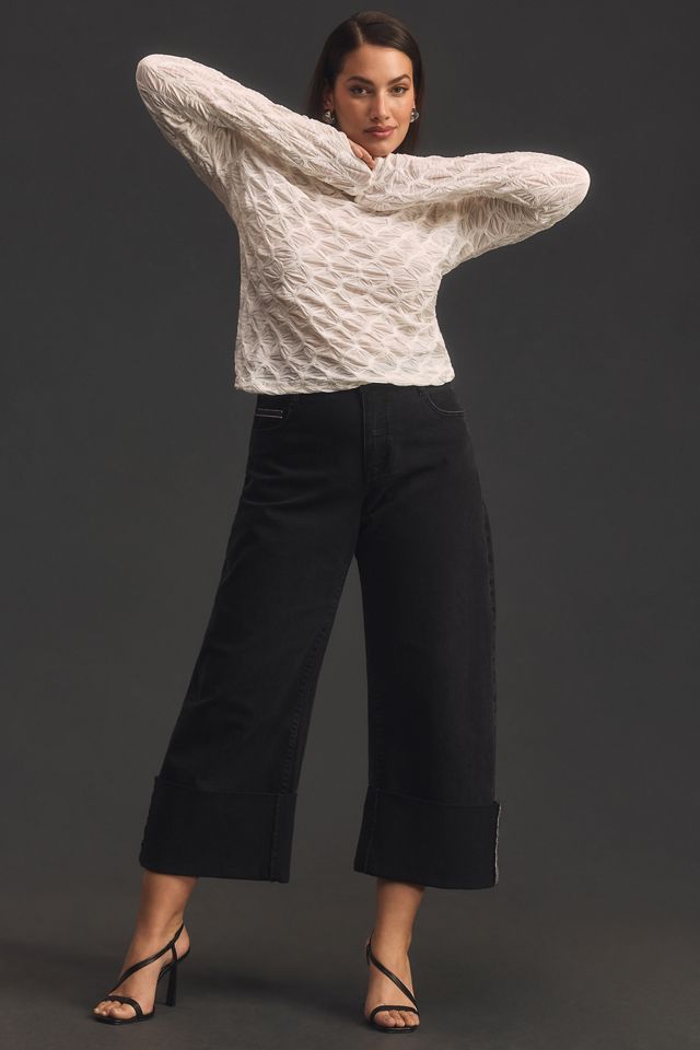 By Anthropologie Long-Sleeve Mock-Neck Textured Top #7