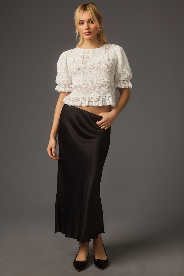 By Anthropologie Puff-Sleeve Lace Blouse #2