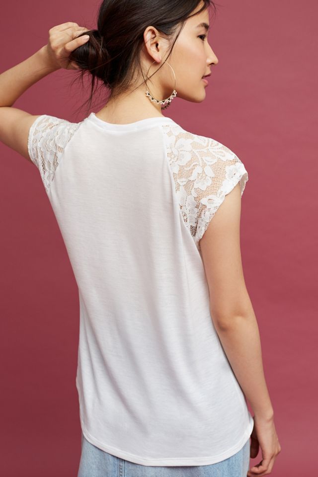 C&C California Marla Lace Tee #1