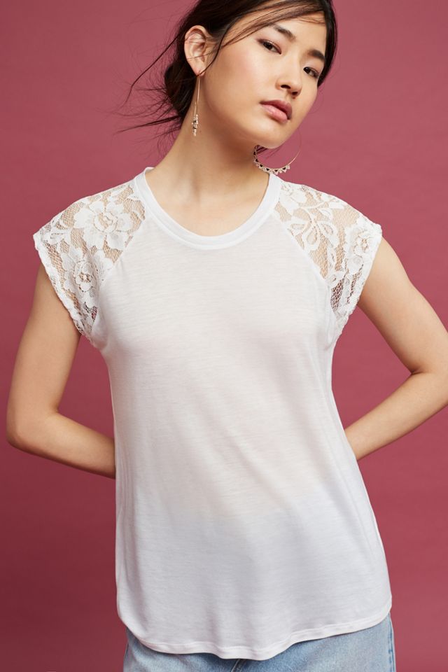 C&C California Marla Lace Tee #2
