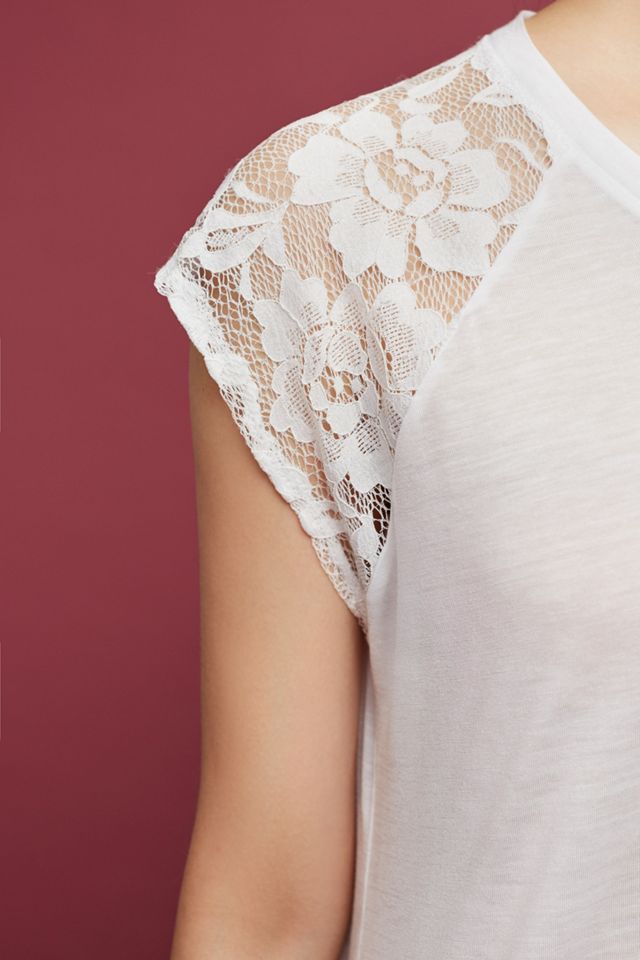 C&C California Marla Lace Tee #3