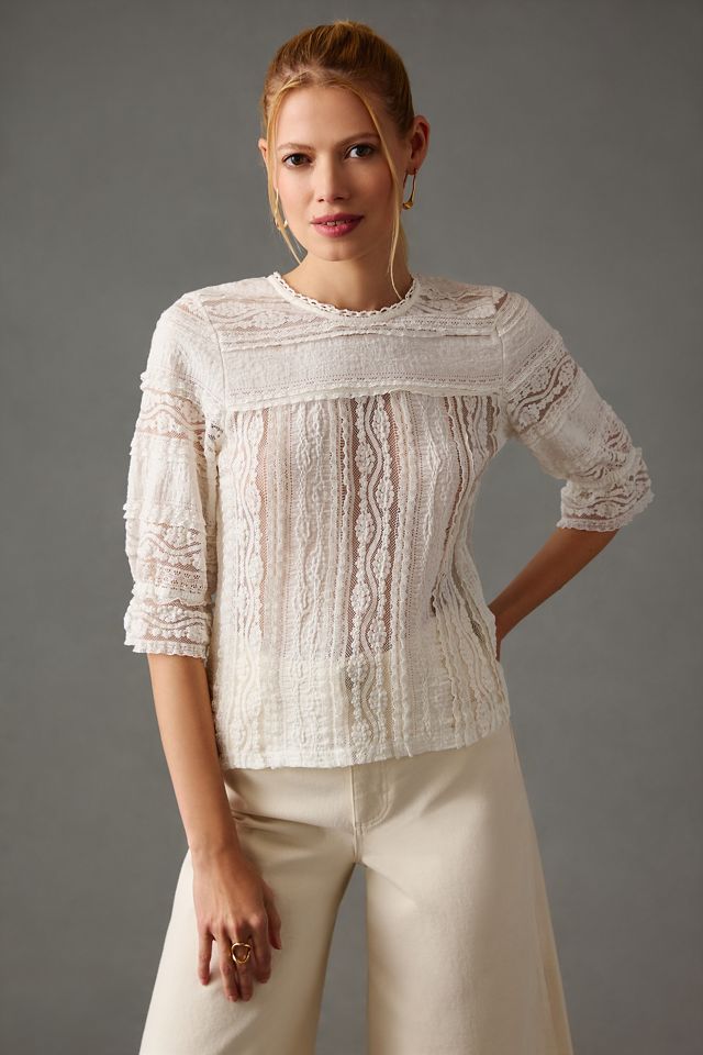 By Anthropologie Victorian Lace Top #3