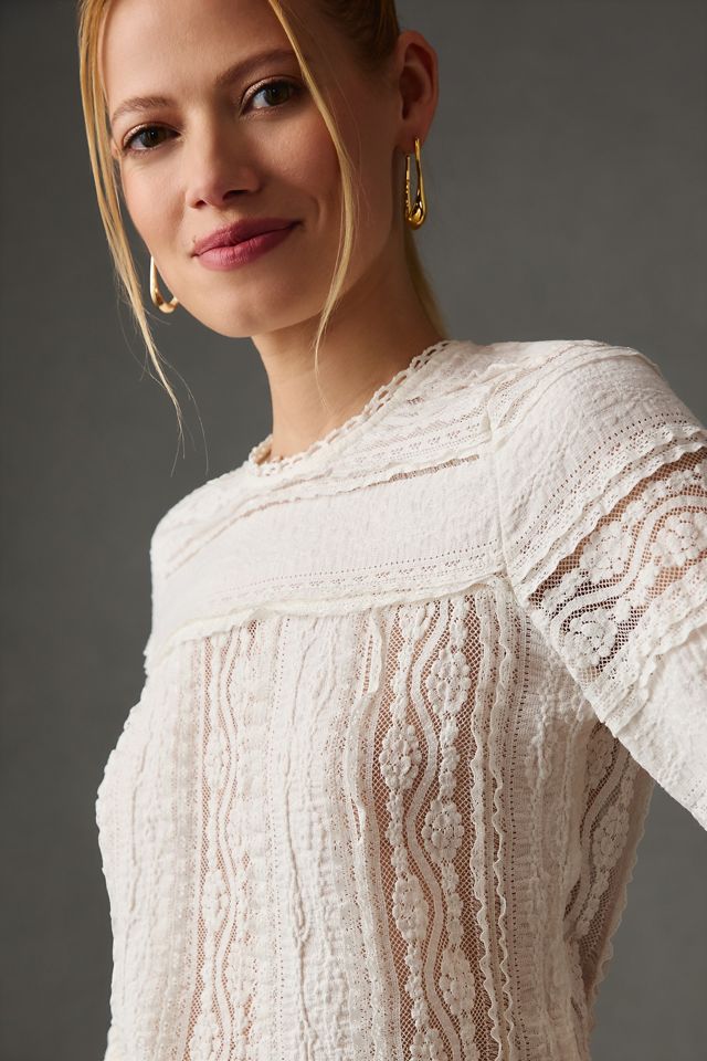By Anthropologie Victorian Lace Top #4