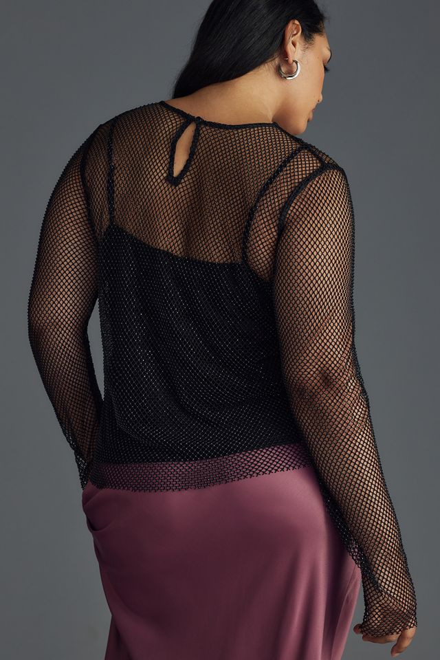 By Anthropologie Long-Sleeve Beaded Top #5
