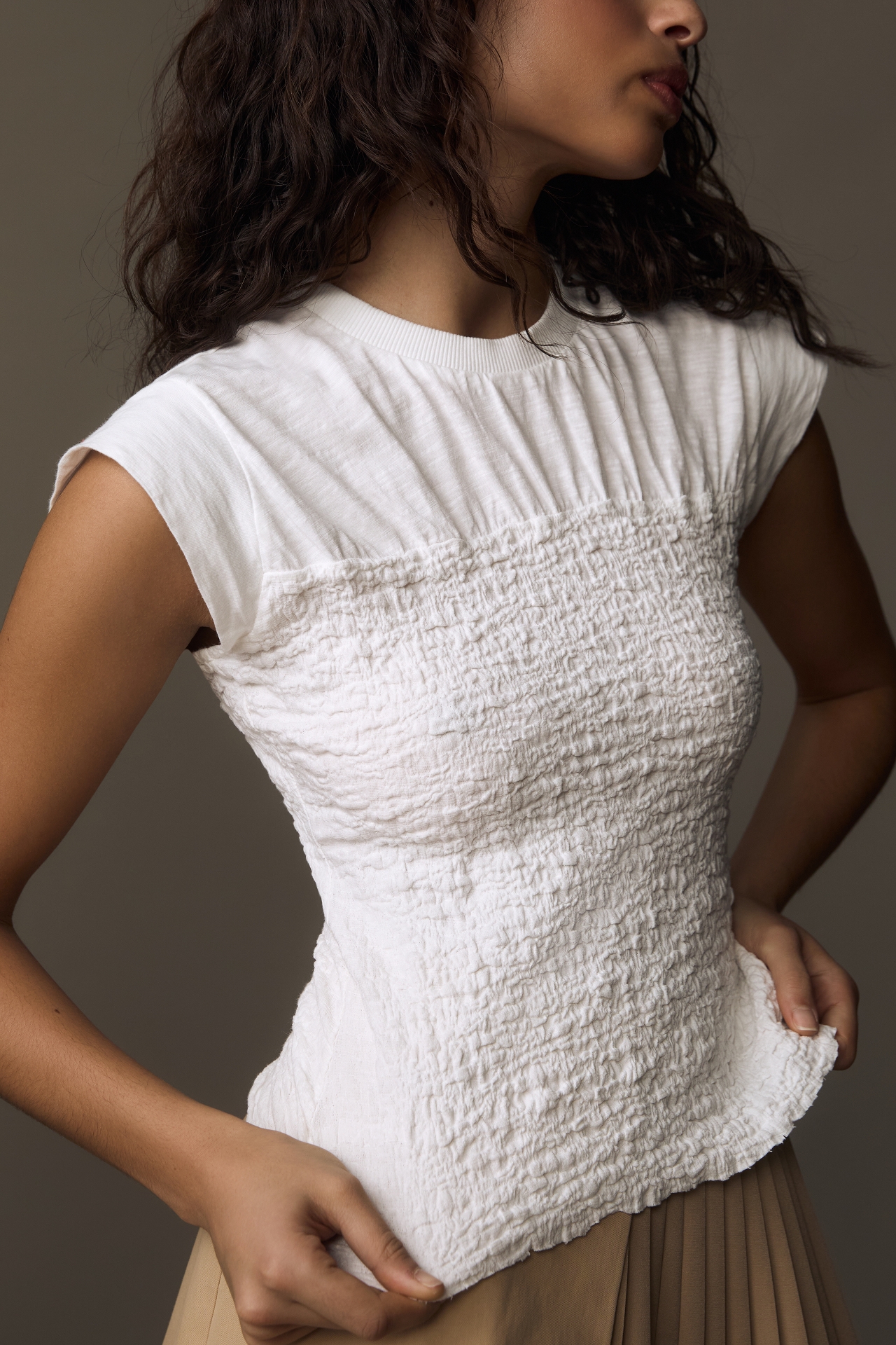 Maeve Smocked Muscle Top
