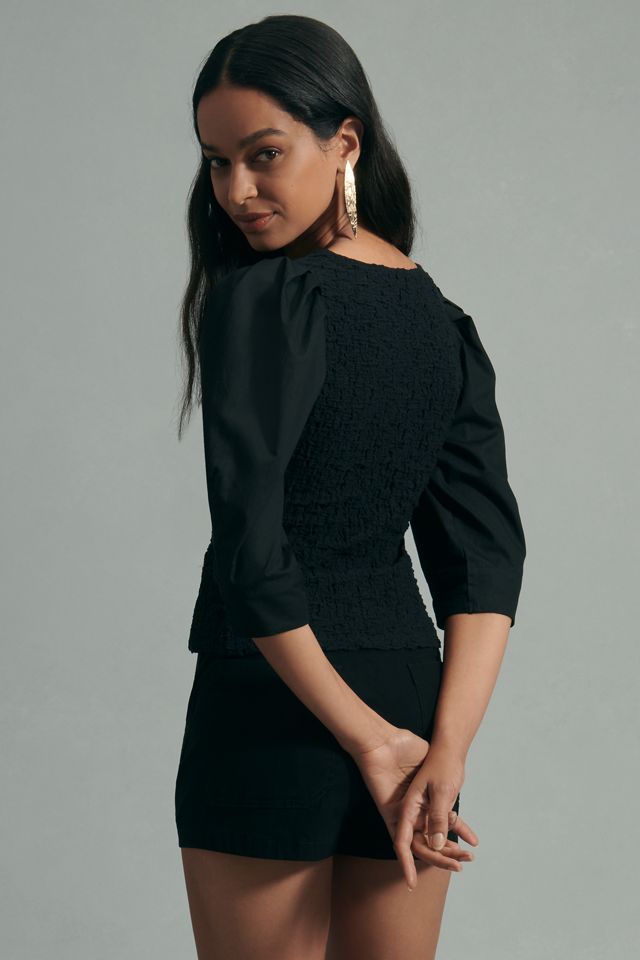 By Anthropologie Smocked Cardigan Top #1
