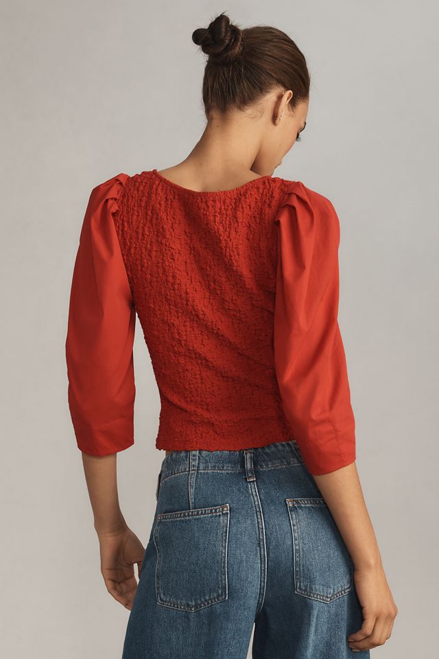 By Anthropologie Smocked Cardigan #1