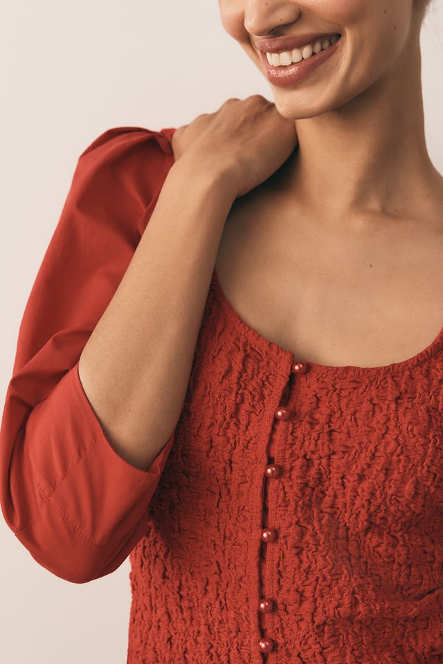 By Anthropologie Smocked Cardigan #3