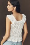 By Anthropologie Eyelet Flutter-Sleeve Blouse