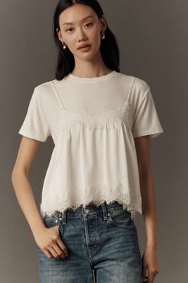 By Anthropologie Layered Twofer Tank T-Shirt