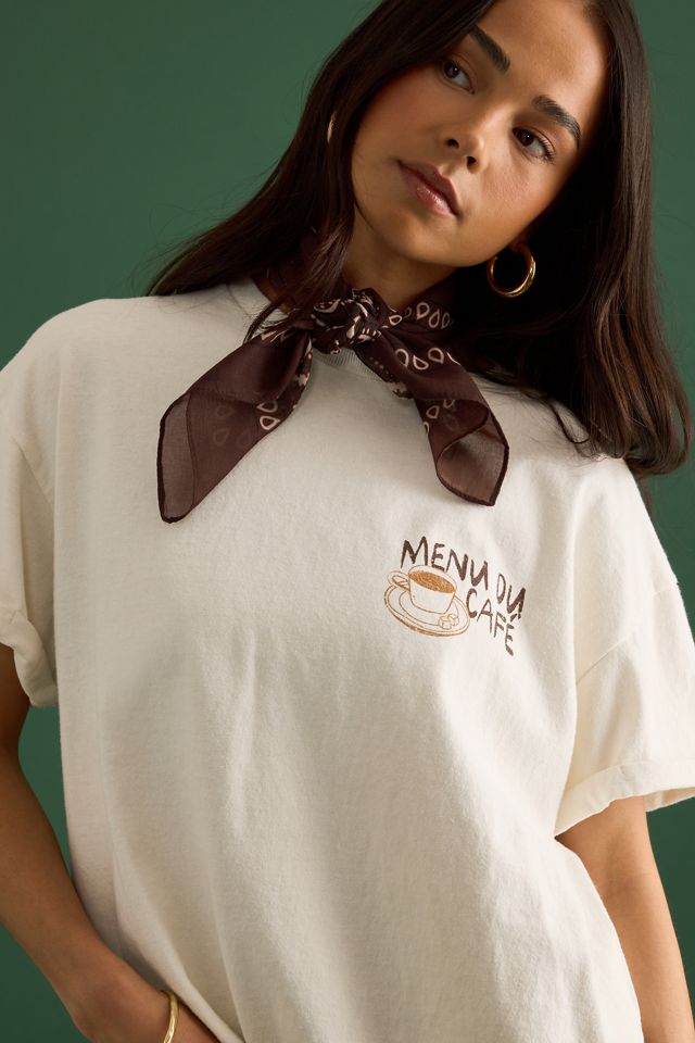 By Anthropologie Menu du Café Graphic Boyfriend T-Shirt #2