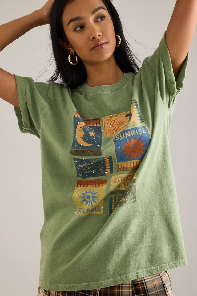 By Anthropologie Celestial Matchbox Graphic Boyfriend T-Shirt #2