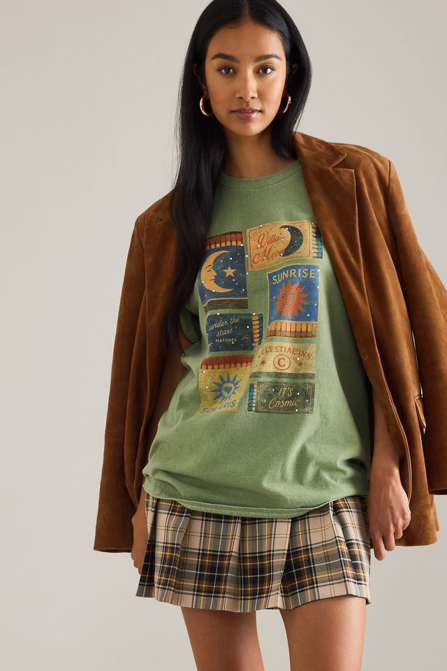 By Anthropologie Celestial Matchbox Graphic Boyfriend T-Shirt #3