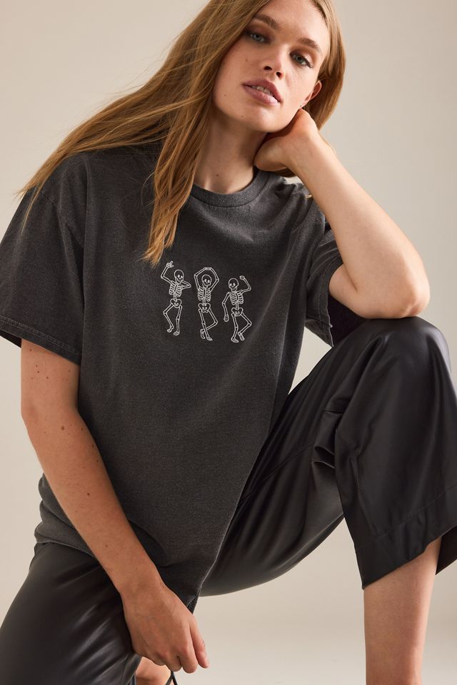 By Anthropologie Skeletons Graphic Boyfriend T-Shirt #3