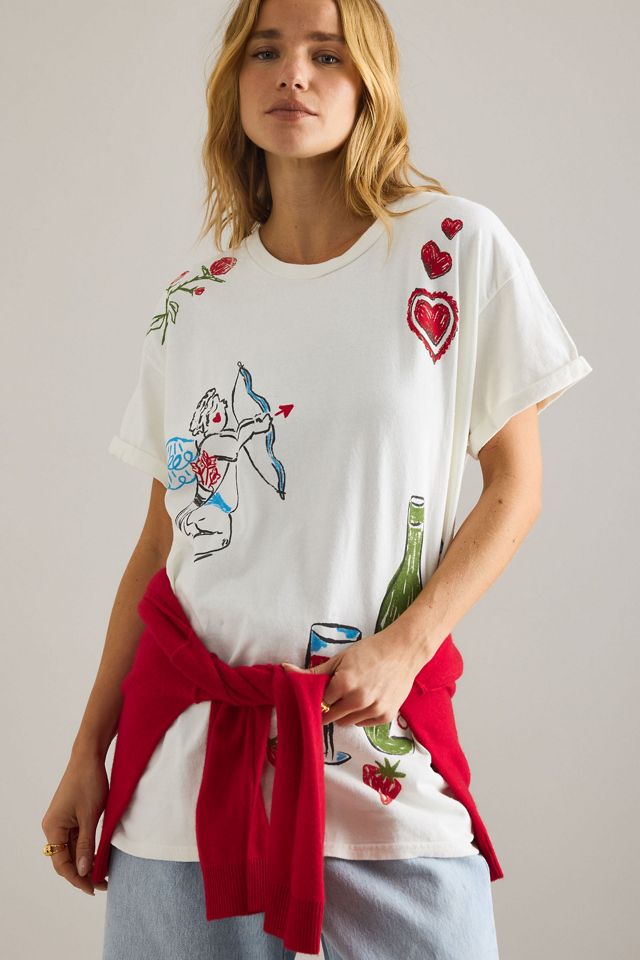 T-shirt boyfriend graphique icône d'amour By Anthropologie #5