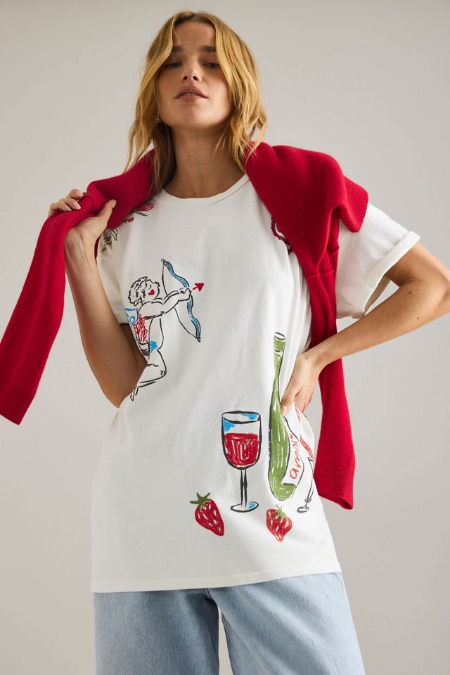 T-shirt boyfriend graphique icône d'amour By Anthropologie #4