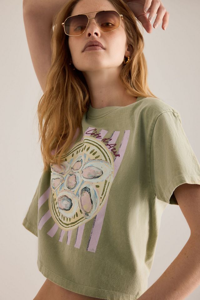 T-Shirt Boxy con Grafica Oyster By Anthropologie #2
