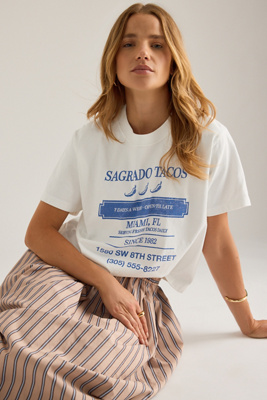 By Anthropologie Tacos Graphic Boxy T-Shirt