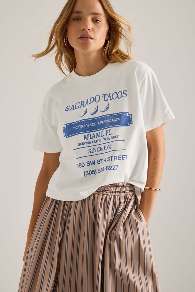 Camiseta Gráfica de Corte Cuadrado con Tacos By Anthropologie #2