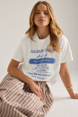 By Anthropologie Tacos Grafik Boxy T-Shirt