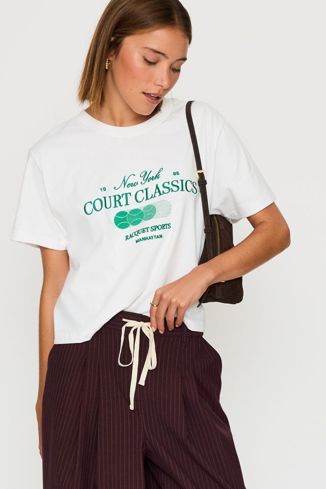 By Anthropologie 100% Cotton Tennis Graphic T-Shirt #1