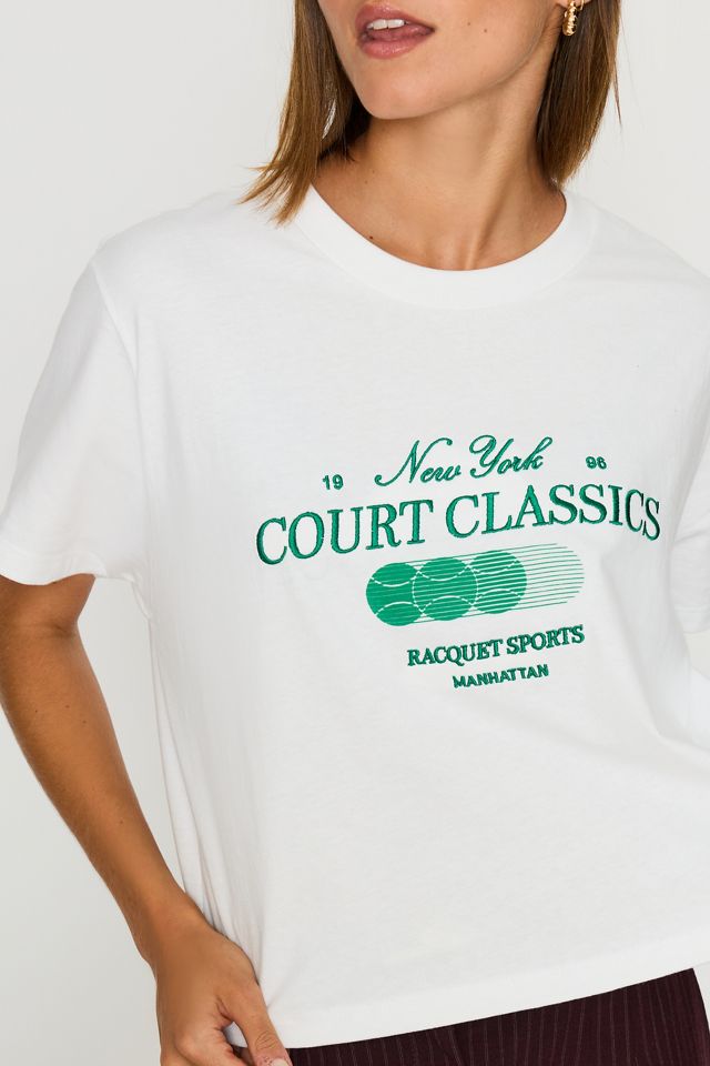 By Anthropologie 100% Cotton Tennis Graphic T-Shirt #3