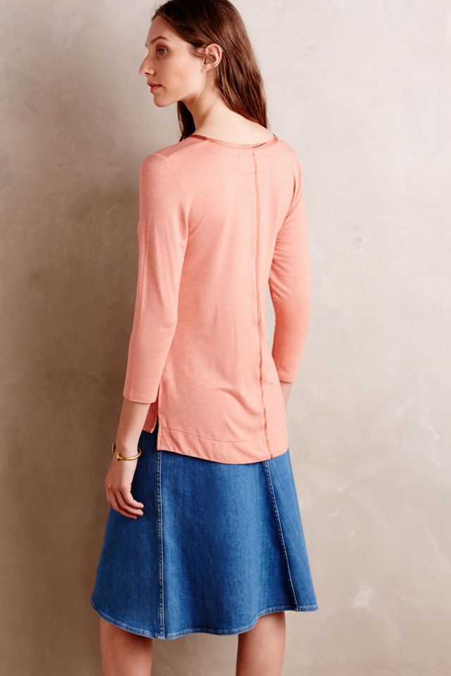 Satin-Trimmed Tee #1