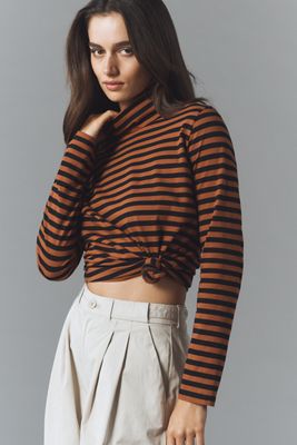KULE Cotton Long-Sleeve Turtleneck Top
