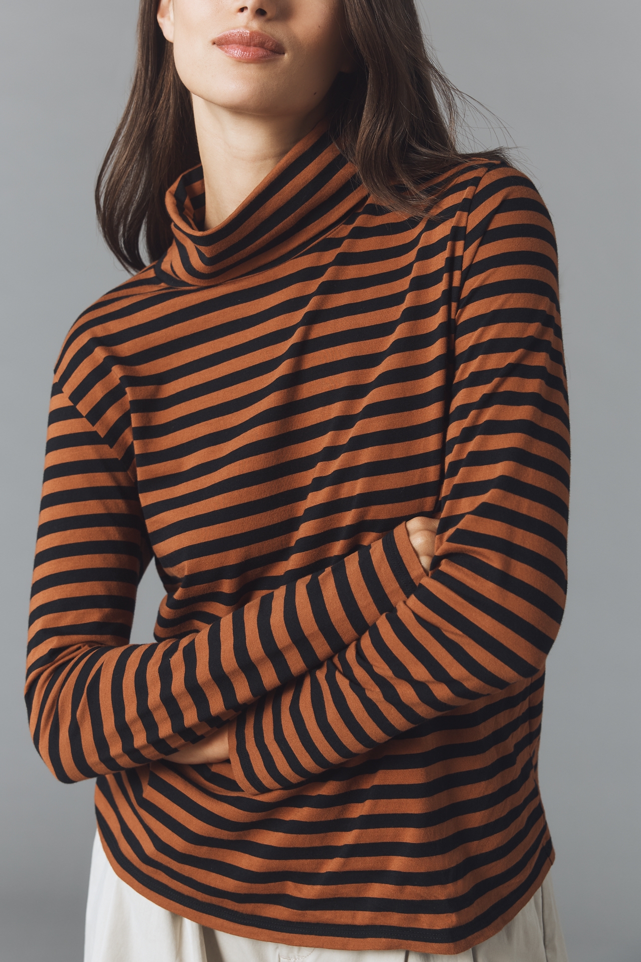 KULE Cotton Long-Sleeve Turtleneck Top