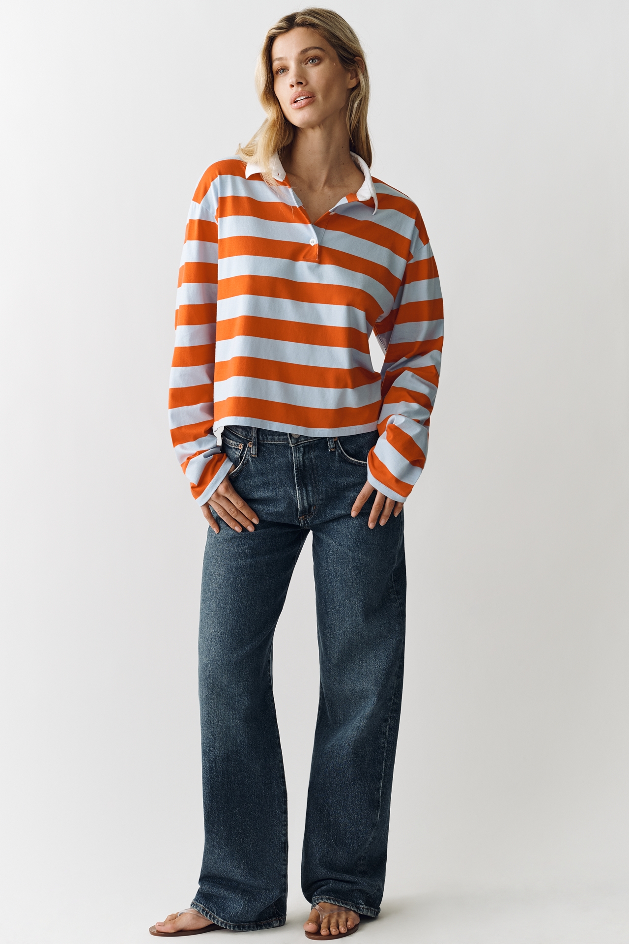 KULE Lexie Long-Sleeve Polo Top