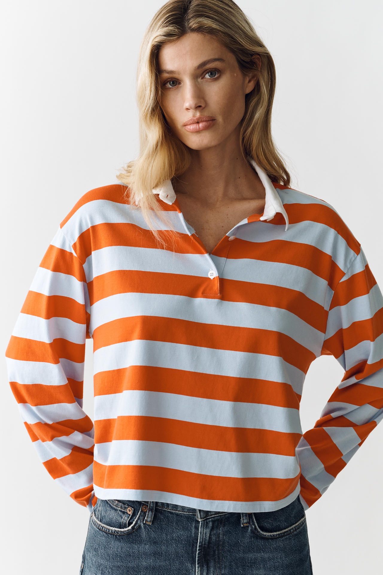 KULE Lexie Long-Sleeve Polo Top
