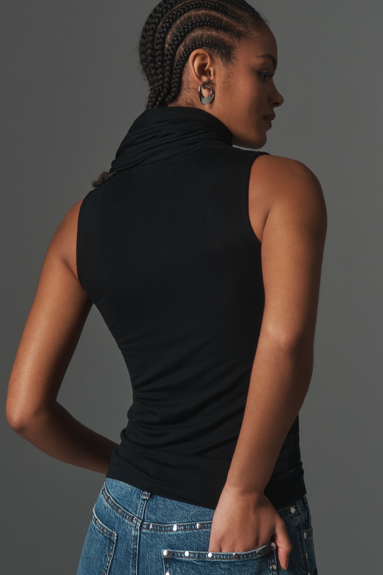 Lamarque Jimena Mock-Neck Scarf Tank Top