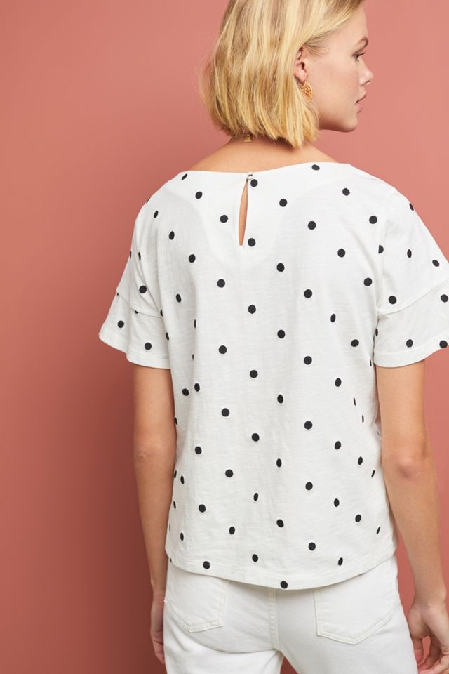 Polka Dot Embroidered Tee #1