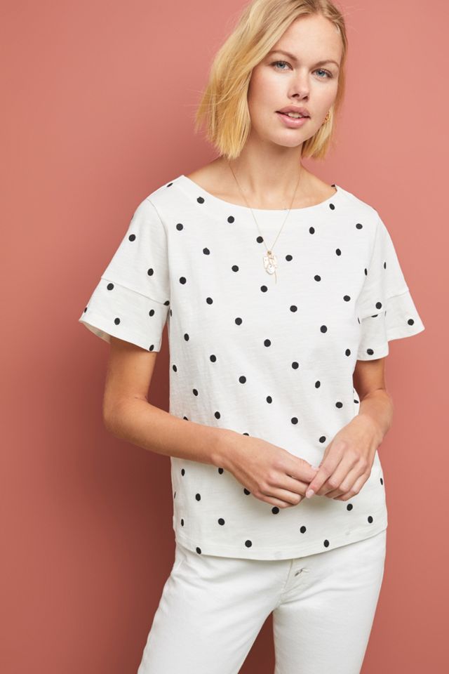 Polka Dot Embroidered Tee #3