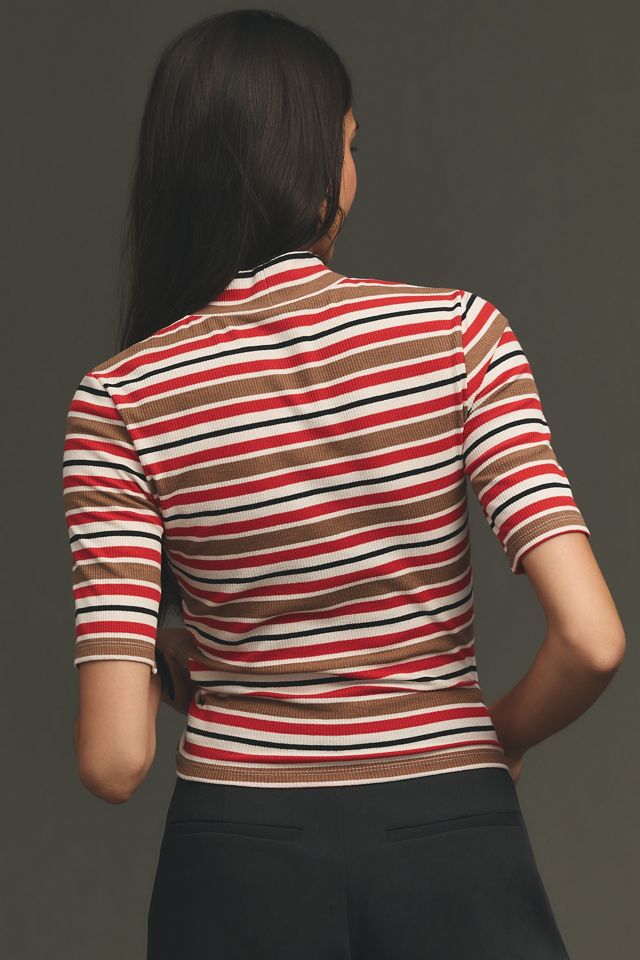 Maeve Mock-Neck Half-Sleeve Tee #4
