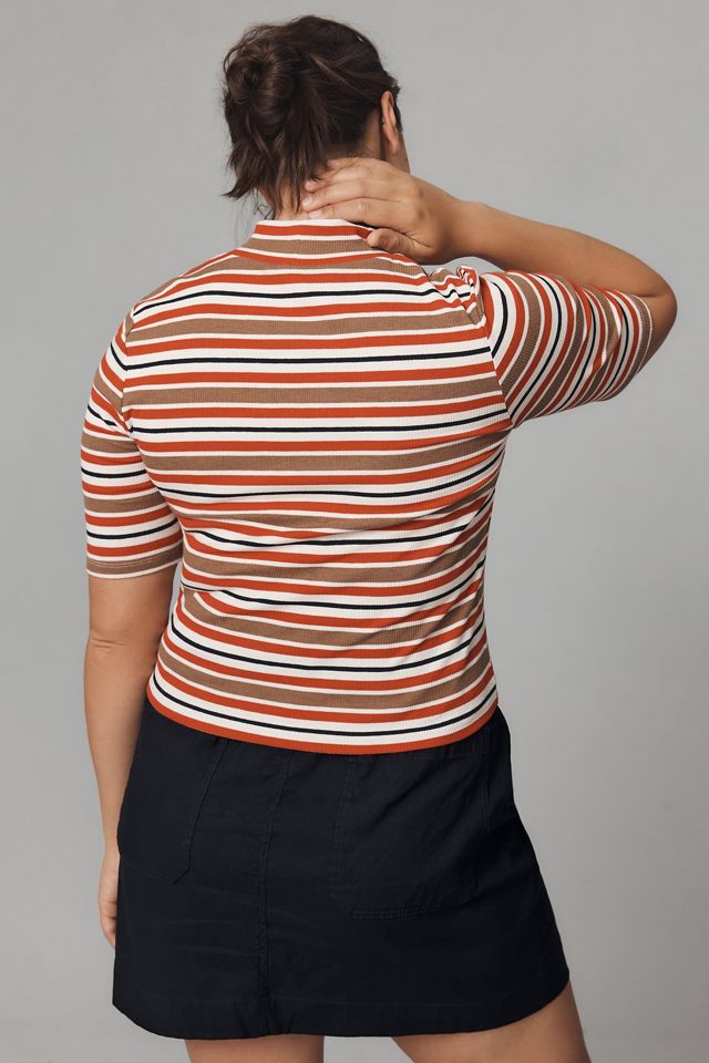 Maeve Mock-Neck Half-Sleeve Tee #7