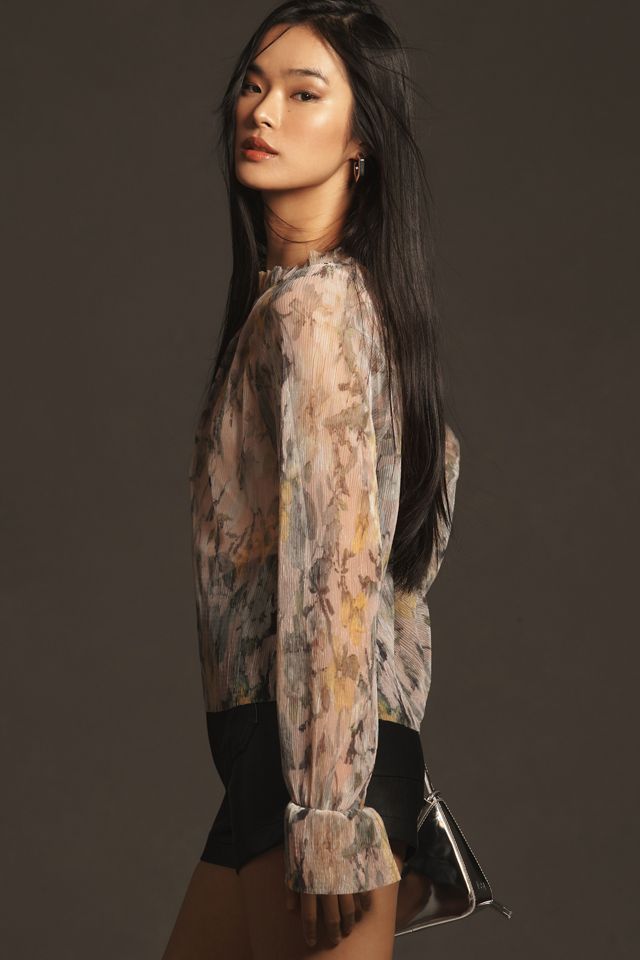 By Anthropologie Long-Sleeve Printed Blouse #1