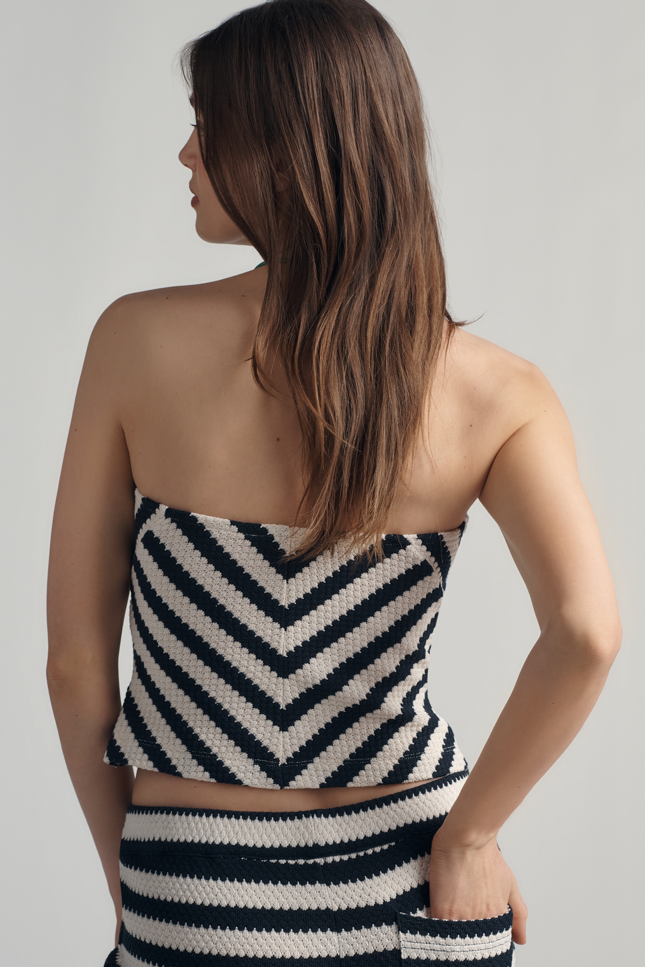 Maeve Crochet Strapless Crop Top