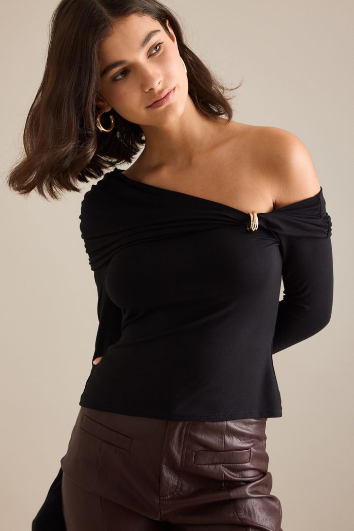 By Anthropologie Long-Sleeve Hardware Top