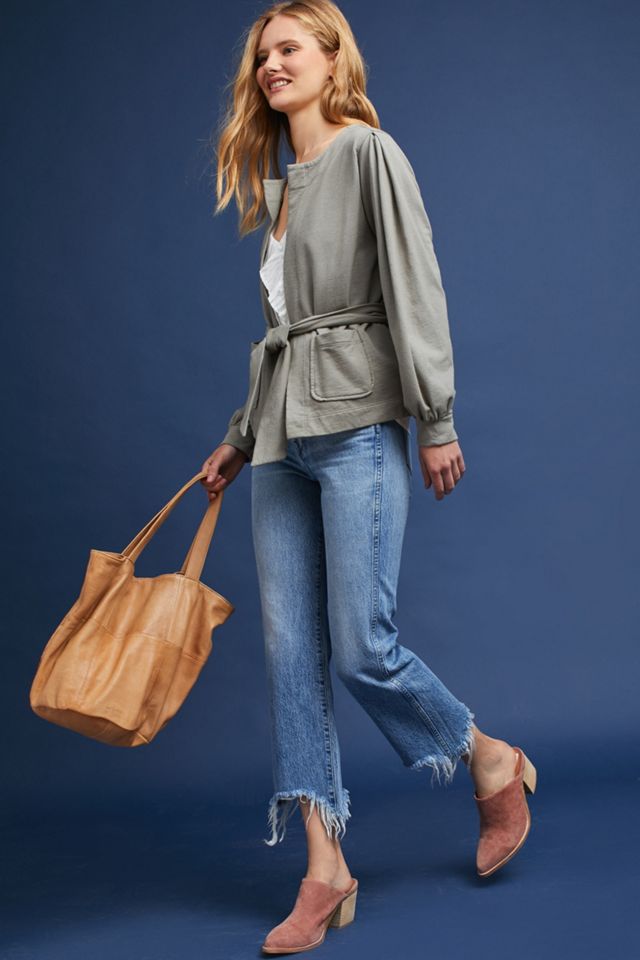 Pleated Tie-Front Cardigan #1