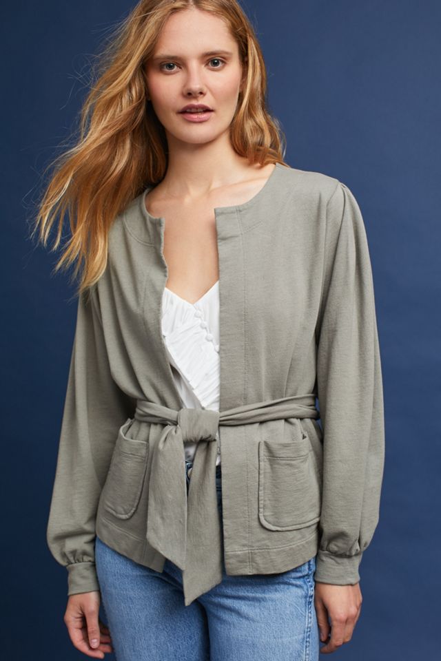 Pleated Tie-Front Cardigan #2