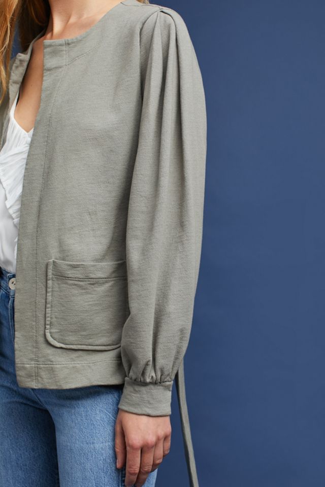 Pleated Tie-Front Cardigan #3